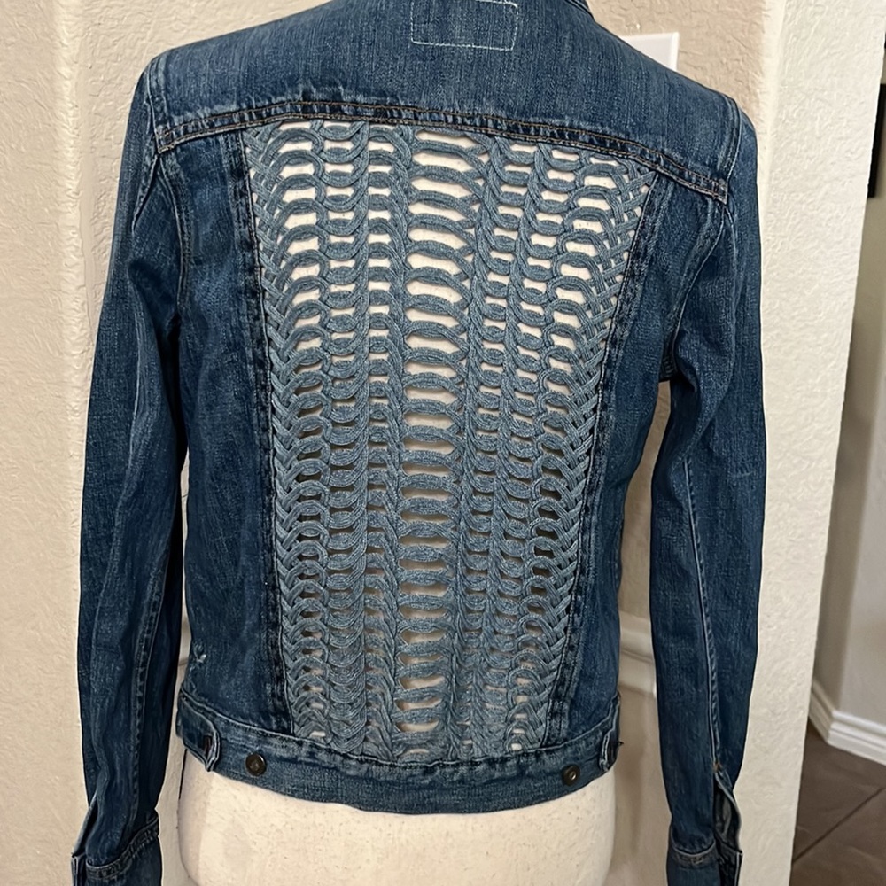 Rag & bone blue denim with crochet jean jacket - Picture 9 of 17